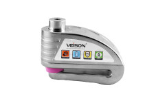 Замок на диск мотоцикла с сигнализацией Veison DX-19 Silver